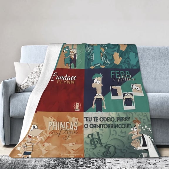 Phineas And Ferb Blanket Soft Cozy Flannel Warm Throw Blanket Unique Gifts Room Decor Blanket 60"x50"