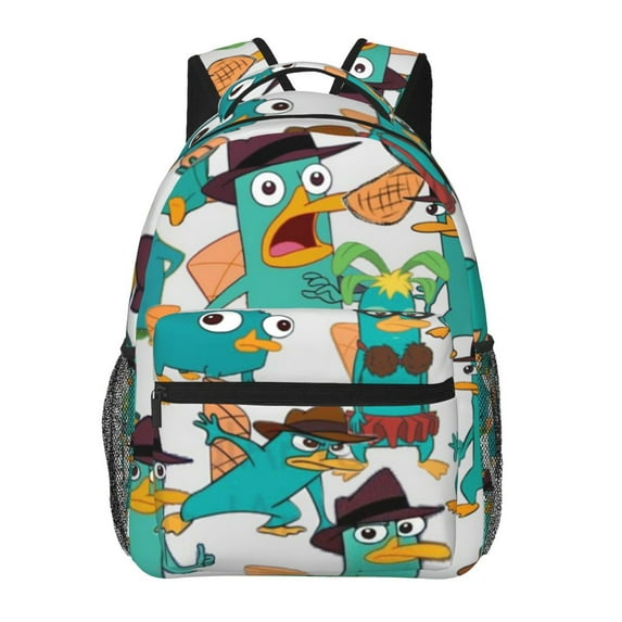 Phineas And Ferb Casual Daypack Lightweight Backpack Rucksack High Capacity Printed Laptop Backpack