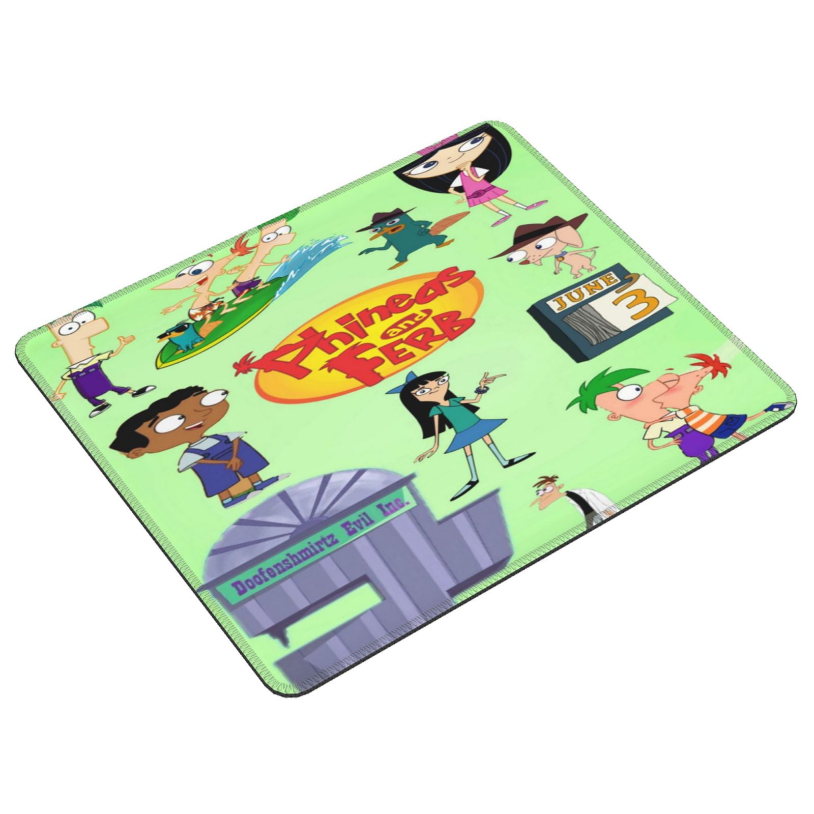 Phineas Fer Computer Mouse Mat with Anti-Slip Rubber Base Anti-Fray ...