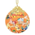 thumbnail image 1 of Phineas And Ferb Glass Round Pendant Christmas Decoration Ornament For Christmas Tree, Home & Holiday Decor Gold, 1 of 7