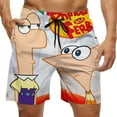 thumbnail image 1 of Phineas And Ferb Mens Board Shorts Quick Dry Swim Trunk Lightweight Soft Swimsuit Youth Bathing Suit for Boys XL, 1 of 8