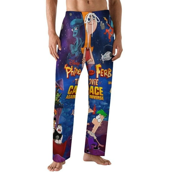 Phineas And Ferb Mens PJ Pajama Pants Bottoms Lounge Pants Sleepwear PJs with Pockets