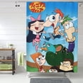 thumbnail image 1 of Phineas And Ferb Shower Curtain Waterproof Fabric Cloth Shower Curtains Washable Bathroom Decoration Bath Curtains Iron, 1 of 9