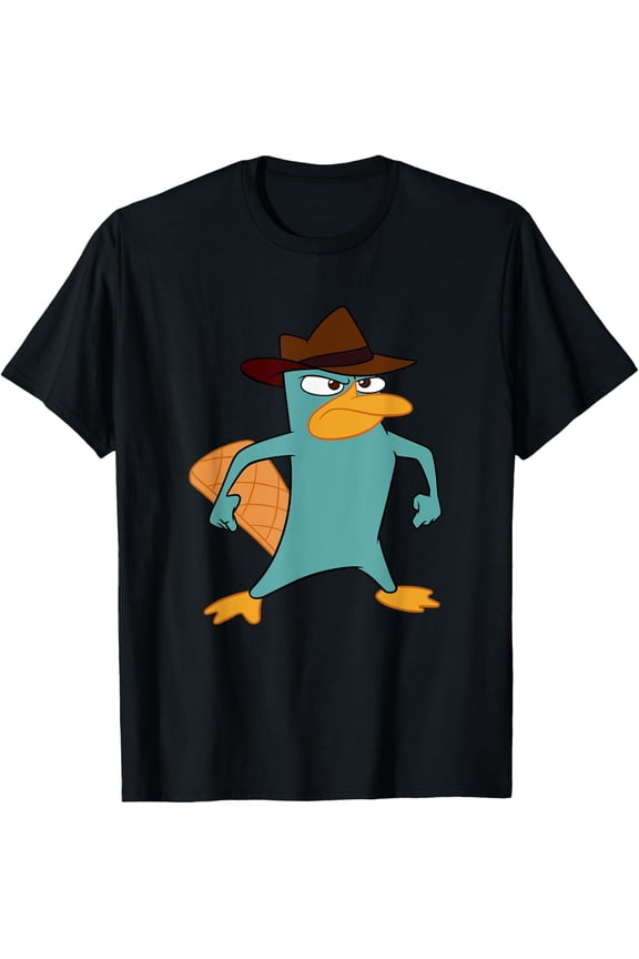 Phineas And Ferb T-shirt Perry The Platypus Brave Stance T-Shirt Cotton Short Sleeve Crew Neck Soft T-shirt