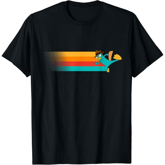 Phineas And Ferb T-shirt Perry the Platypus T-Shirt Cotton Short Sleeve Crew Neck Soft T-shirt