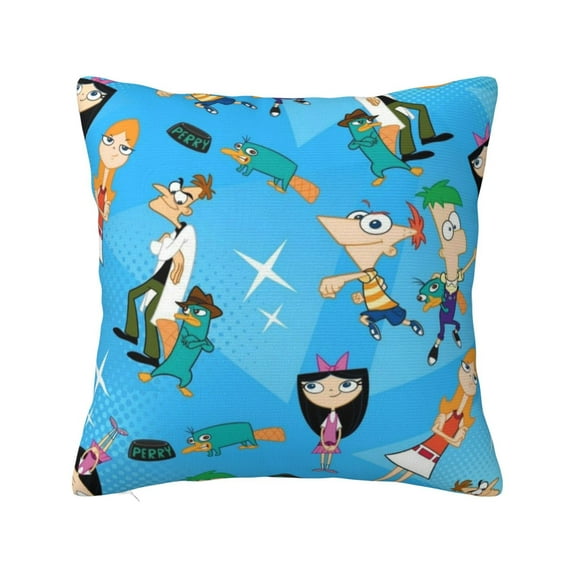 Phineas And Ferb Throw Pillow Cover Decoration Pillow Case Cushion Home Decor for Home Sofa Couch 20"x20"