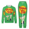 thumbnail image 1 of Phineas And Ferb Unisex Adult Sweatsuits Hoodie & Sweatpants Long Sleeve Hooded Sweatshirt Matching Joggers Tracksuit Sets 5XL, 1 of 9
