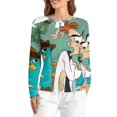 thumbnail image 1 of Phineas And Ferb Women’s Pajama Top 3D Digital Print Sleepwear Trendy Crewneck Pullovers Long Sleeve Shirts L, 1 of 8