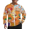 thumbnail image 1 of Phineas And Ferb Zip Up Hoodies Unisex Realistic 3D Print Sweatshirt Long Sleeve Hooded Jacket Coat S, 1 of 8