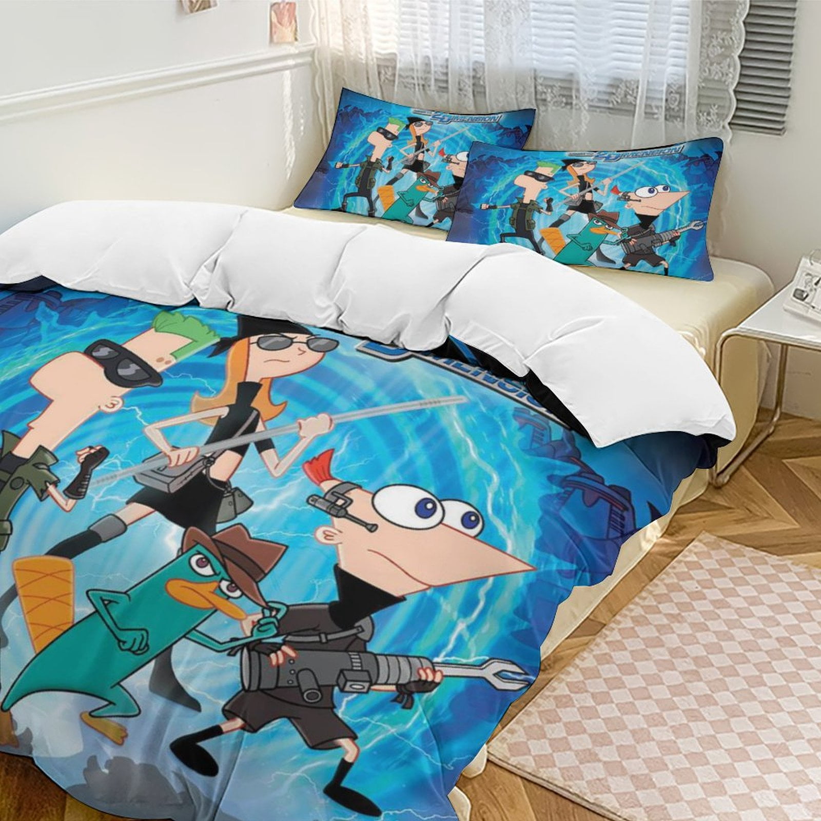 Phineas And Ferb 3-Piece Bedding Set Warm And Comfortable Soft Duvet ...