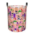 thumbnail image 1 of Phineas And Ferb Laundry Basket Circular Laundry Hamper Dirty Clothes Storage Bucket Toy Organizer With Handles For Bedroom Bathroom College Dorm Small, 1 of 8