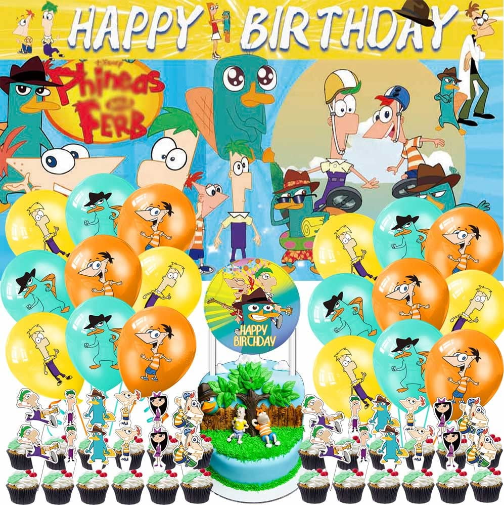 Phineas Ferb Party Supplies Decorations Birthday Cake Topper Banner ...