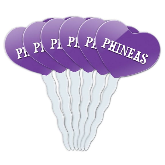 Phineas Heart Love Cupcake Picks Toppers - Set of 6
