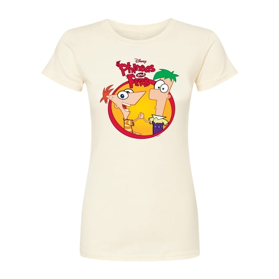 Phineas and Ferb - And Circle - Juniors Fitted Graphic T-Shirt