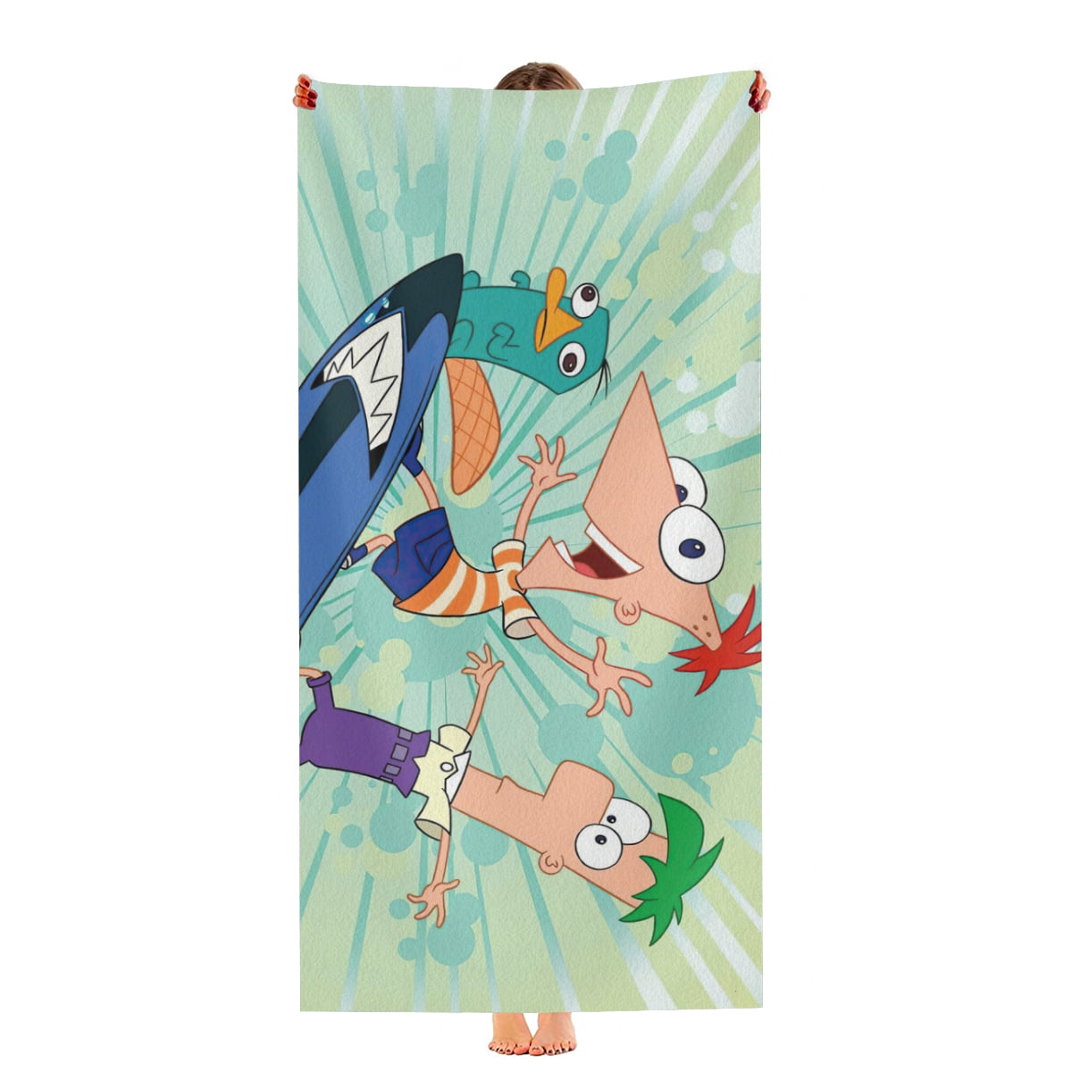 Phineas and Ferb Beach Towel Gift for Women Girls Boys Teenager Men 30"x60" Quick Drying Microfiber