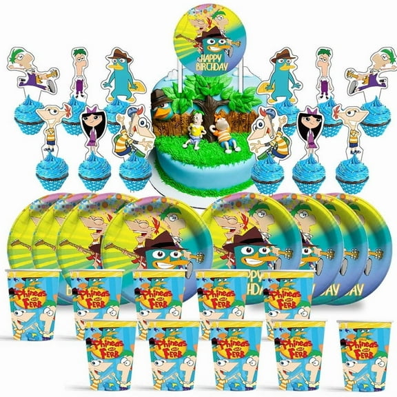 Phineas and Ferb Birthday Cups Party Supplies Plates Decorations Cake Topper Decor