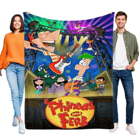Phineas and Ferb Blanket Soft Flannel Bed Sofa Throw Birthday Gift
