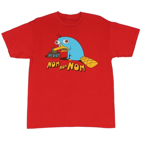 Phineas and Ferb (Disney Toon) Mens T-Shirt - Nom Nom Weird Perry Image at (Large)