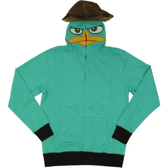 Phineas and Ferb Mens Perry the Platypus Costume Hoodie Sweatshirt XX-Large