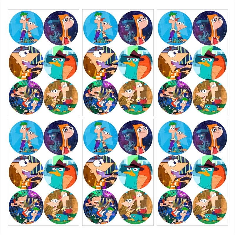Phineas and Ferb Stickers Party Favors Labels Birthday Thank You Themed ...
