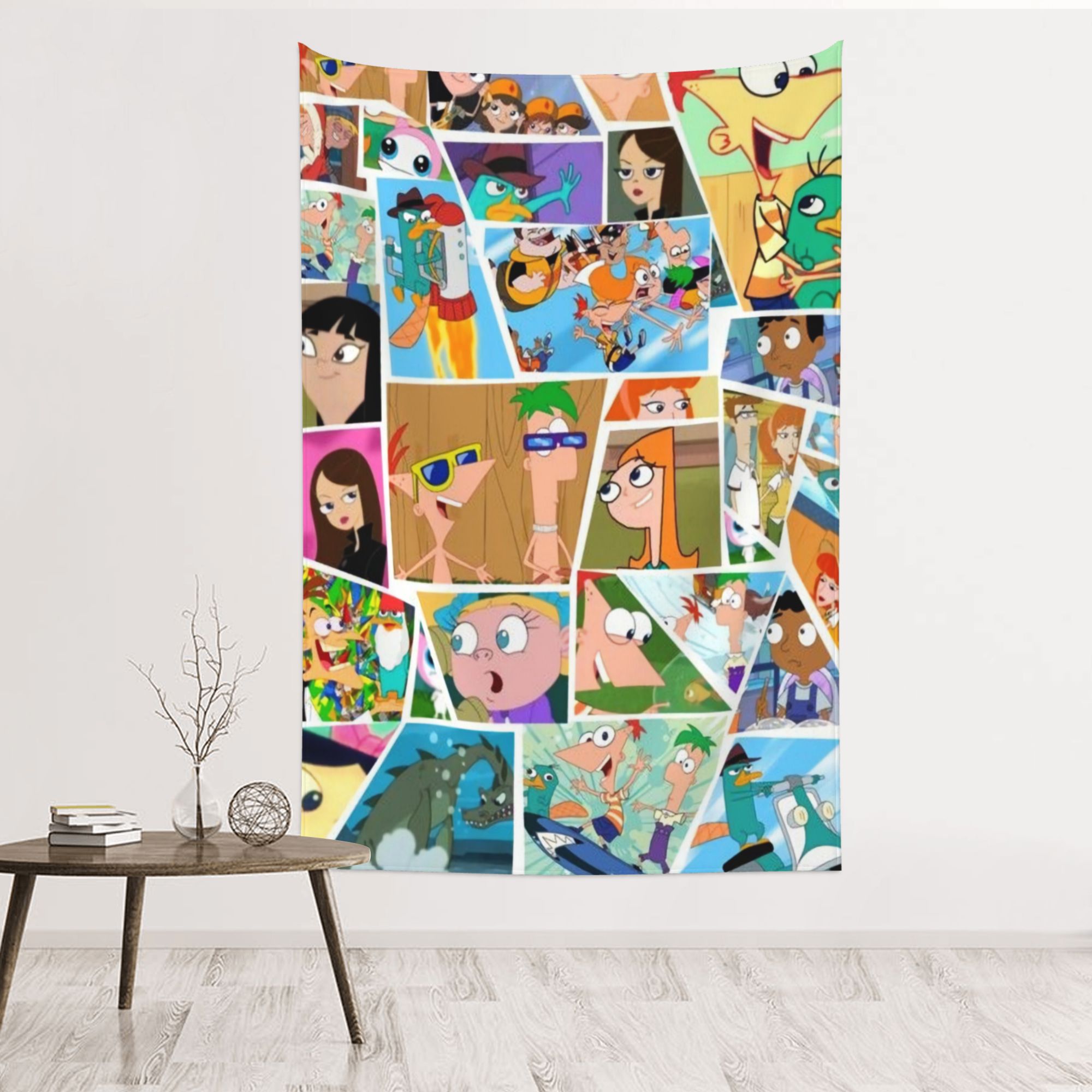 Phineas and Ferb Tapestry for Men, Boys Bedroom Living Room Dorm Wall ...