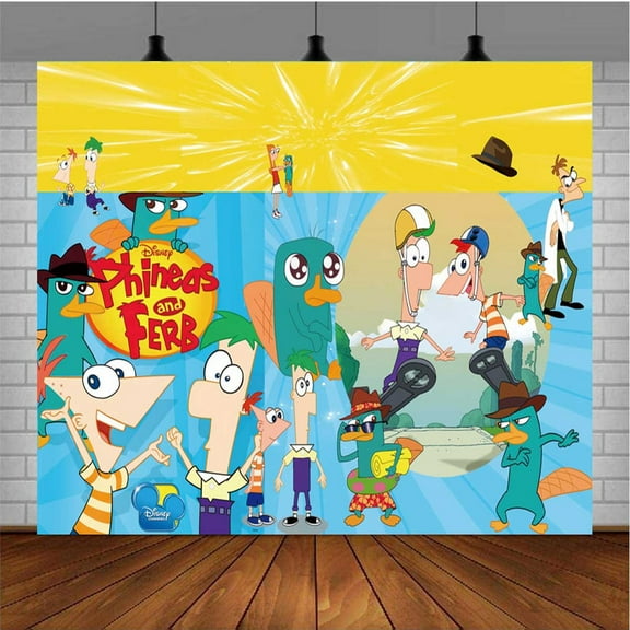 Phineas and Ferb Banner Poster Wall Decor Birthday Backdrop Background Party Supplies Taspestry