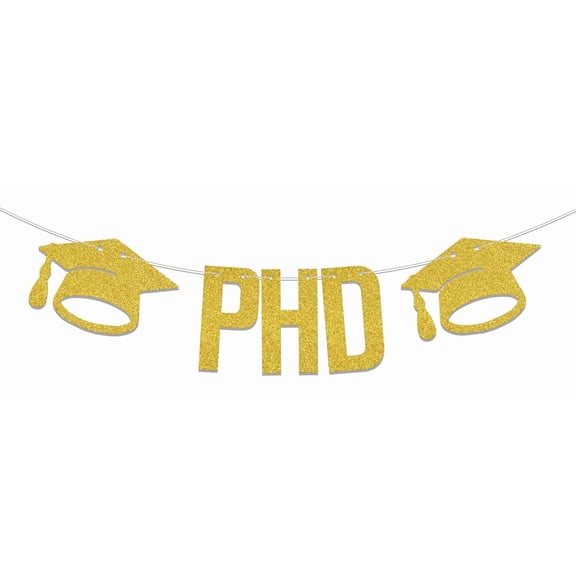 Phinished Banner, PhD Graduation Party Decorations, Class of 2024 Doctor Degree Party Decor, PhD College Graduation Party Supplies Gold Black