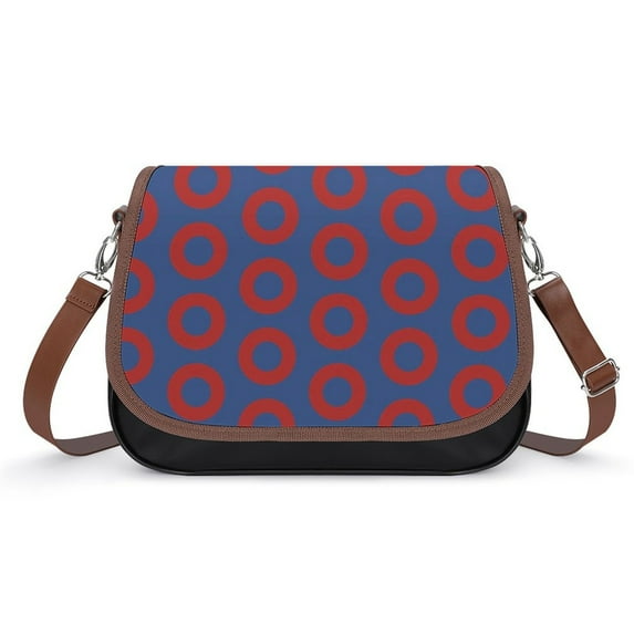 Phish Donut Blue Vintage Crossbody Bag for Women Medium Leather Hobo Bags Shoulder Bag Classic City Leather Satchels