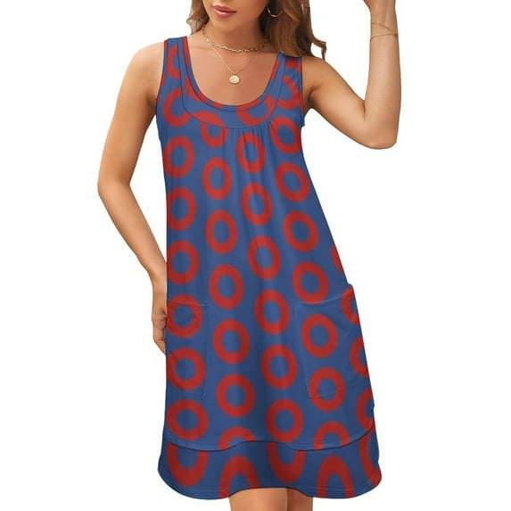 Phish Donut Dress Sleeveless U-Neck Fake Two Piece Dress long sleeve dresses Dresses evening dress ladies