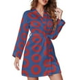 thumbnail image 1 of Phish Donut Night Robe Long Sleeve V Neck Robe With Belt Women's Sleepwear Dresses, 1 of 9
