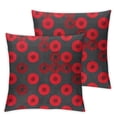 thumbnail image 1 of Phish Donut Pattern-Grey &amp; Red Throw Pillow, 1 Set of 2, Various Sizes, 1 of 7