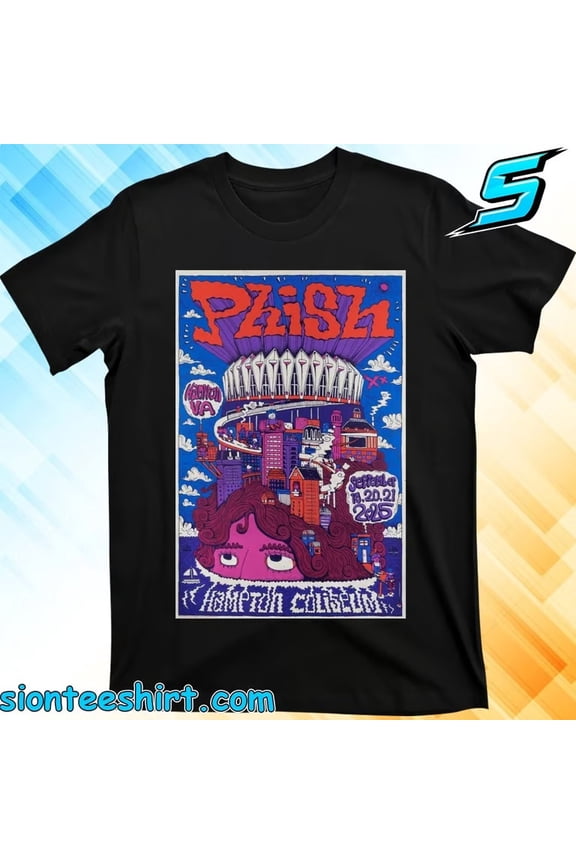 Phish Sept 19, 2025 Tour Hampton, VA Poster T-Shirt