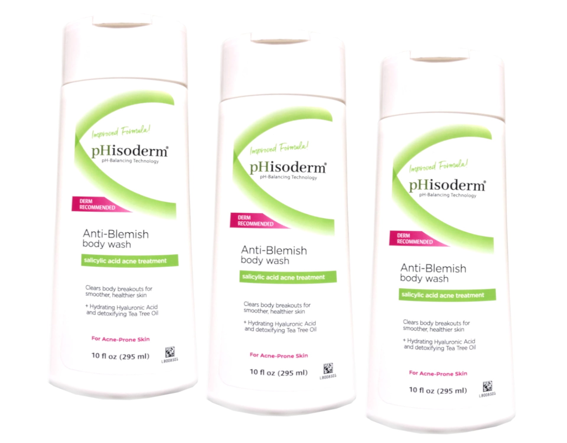 Phisoderm Anti-Blemish Body Wash, 10-Ounce Bottles (Pack of 3)