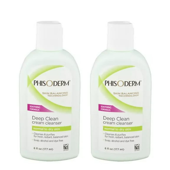 Phisoderm Deep Clean Cream Cleanser Normal To Dry Skin 6 Oz, 2-Pack