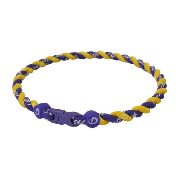 Phiten Tornado Titanium Necklace (Purple/Gold, 18 Inch)