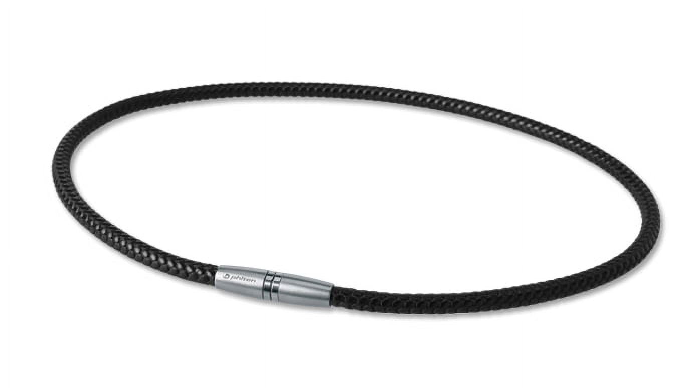 Phiten X50 Titanium High End III Moda Deluxe Necklace, Black, 20