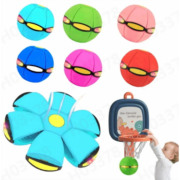 Phlat Ball - Magic Ball Toy - Throw A Disc Catch A Ball - Time Delay Transformation Flying Toy (Blue, No Light)