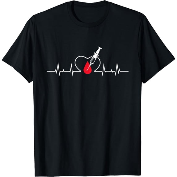 Phlebotomist Heart Phlebotomy Pulse Syringe Gift T-Shirt