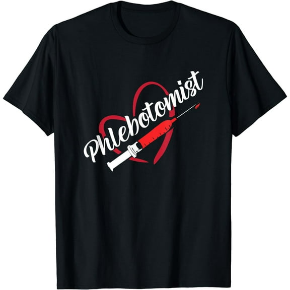Phlebotomist Heart Syringe | Veins | Phlebotomy Technician T-Shirt