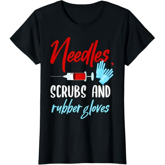 Phlebotomist Needles Scrubs Gloves Phlebotomy Tech Nurse T-Shirt mens t shirt，black，women，funny，misfits，men，journey