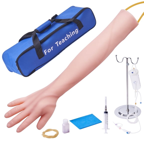 Phlebotomy IV Venipuncture Training Kit High Fidelity Practice Arm with Carrying Bag for Nursing Students and Medical Professionals