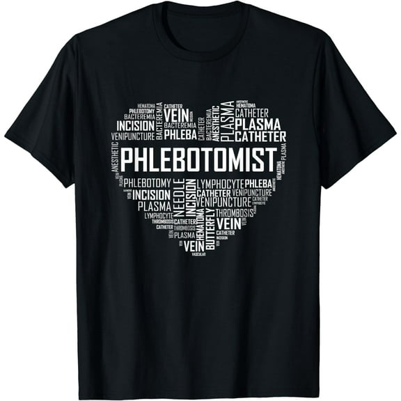Phlebotomy Technician Phlebotomist T Shirt Love Heart Gift T-Shirt