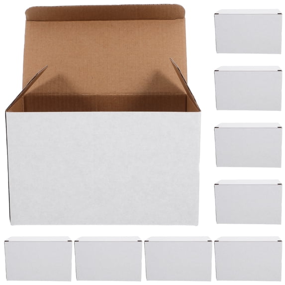 Phlegsive 10pcs Corrugated Package Box Multi-grid Packaging Box Wine Bottle Carrying Box Shipping Corrugated Box