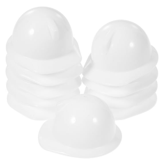 Phlegsive 20pcs Kids Construction Hard Hats Plastic Builder Helmets White