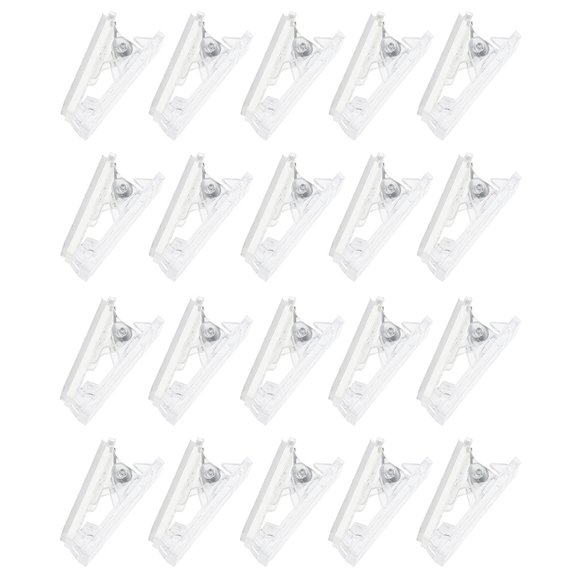 YUYUETIME 20Pcs Transparent Adhesive Clips Self Adhesive Spring Clips for Wall Hanging and Badge Holders