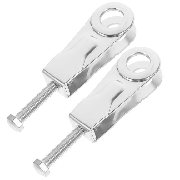 YUYUETIME 2Pcs Plated Silver Motorcycle Chain Tightener with Precise Adjustment for Smooth Chain Operation