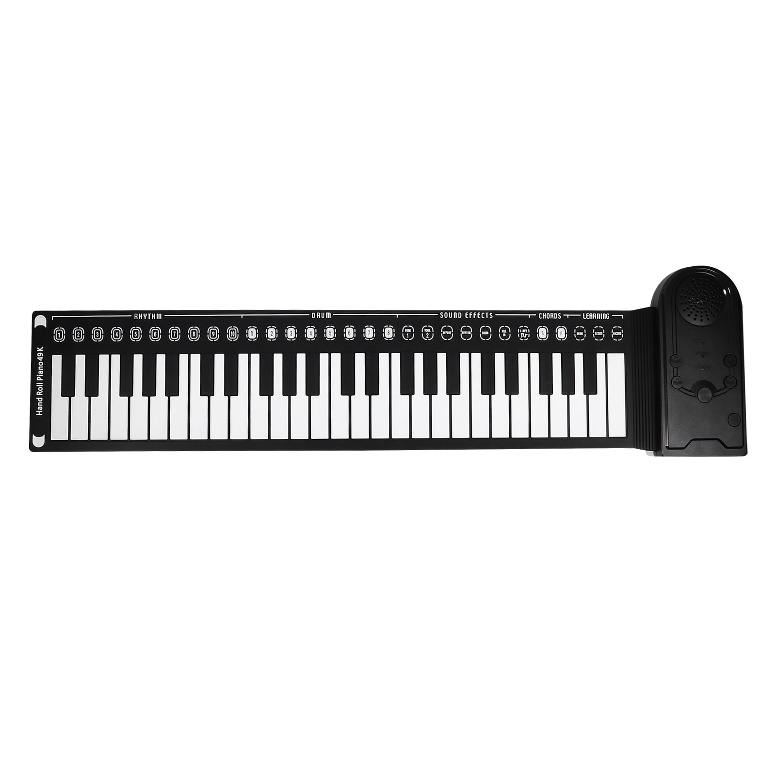 Phlegsive 49Key Roll Piano Electric Digital Keyboard for Kids Black