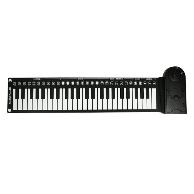 Phlegsive 49Key Roll Piano Electric Digital Keyboard for Kids Black