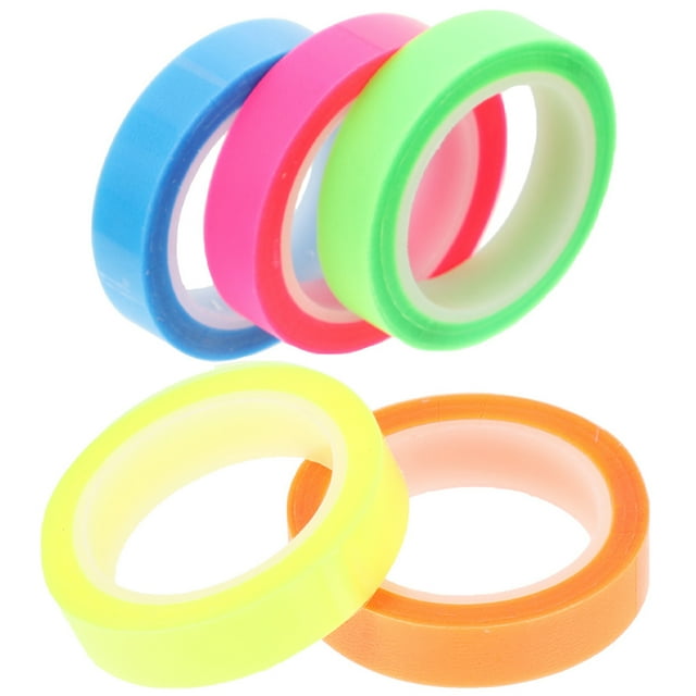 Phlegsive 5 Colored Highlighter Tapes - Neon Sticky Tabs