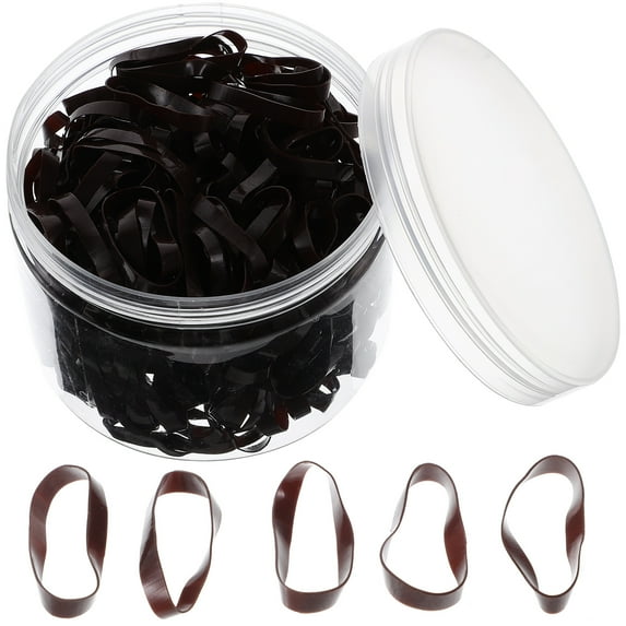 Phlegsive 500 Mini Coffee Hair Ties with Box for Girls/Women